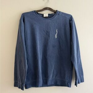 Comfort Colors Navy Crewneck Sweater with White Embroidery